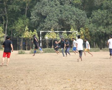 Playing football